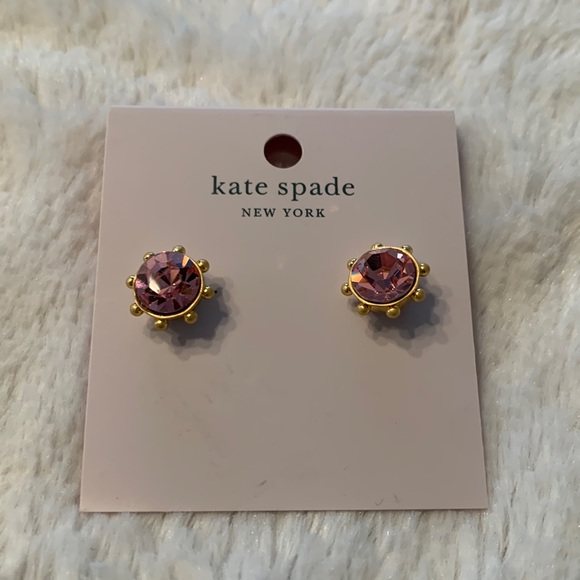 Kate Spade Jewelry - NWT Kate Spade Earrings Pink and Gold Pierced with 2 different backs. Gorgeous!